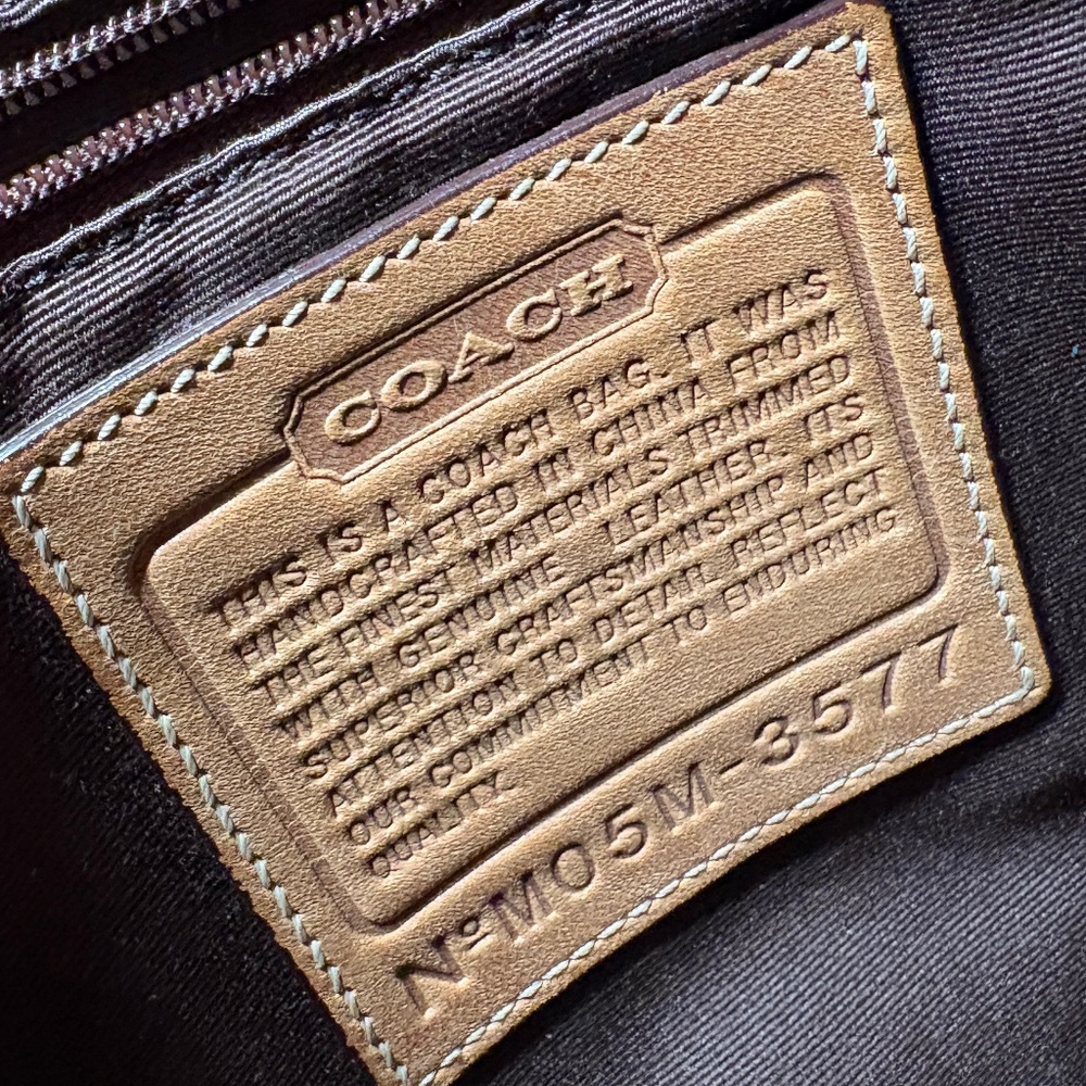 Coach Signature Tan Brown Jacquard Leather Y2K Shoulder Bag Purse with hangtag - Picture 10 of 15